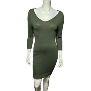 Venus Olive Green Knit Dress, Size Small